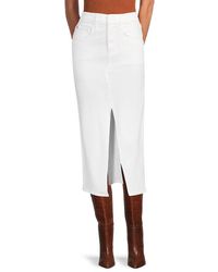 Hudson Jeans - High-Rise Reconstructed Denim Midi-Skirt - Lyst