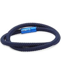 Tateossian Shoreditch Braided Cord Wrap Bracelet - Blue