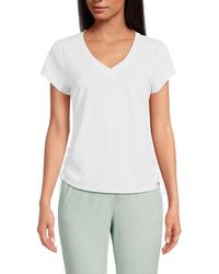 DKNY - Ruched Side Tech T-Shirt - Lyst