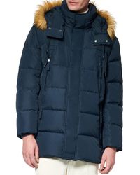 andrew marc conway removable faux fur hood quilted parka