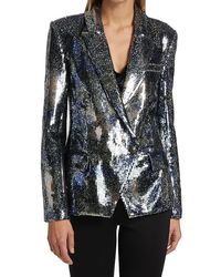 L'Agence Kenzie Sequin Double Breasted Blazer - Multicolour