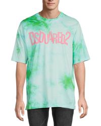 DSquared² - Logo Tie-Dye Cotton T-Shirt - Lyst