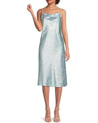 Bebe - Satin Cowl-neck Midi-dress - Lyst