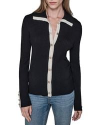 Karl Lagerfeld - Spread Collar Ribbed Sweater - Lyst