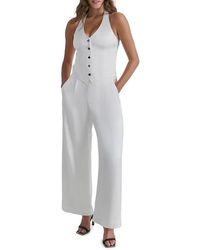 DKNY - Sleeveless Tuxedo Jumpsuit - Lyst