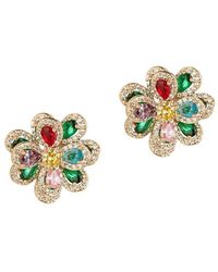 Eye Candy LA - Luxe Rainbow Floral Goldtone & Crystal Stud Earrings - Lyst