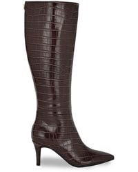 Guess - Wayla 75Mm Croc-Embossed Knee-High Boots - Lyst