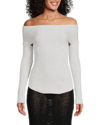 KHAITE - Salma Virgin Wool Blend Off-Shoulder Top - Lyst