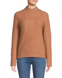 Calvin Klein - Cable Knit Mockneck Sweater - Lyst
