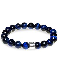 jean claude - Dell Arte 925 Tanzanian Blue Tiger Eye Sterling Silver Beaded Bracelet - Lyst