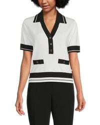 Karl Lagerfeld - Johnny Collar Sweater Top - Lyst