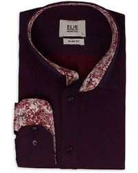 Elie Balleh - Floral Trim Jacquard Dress Shirt - Lyst