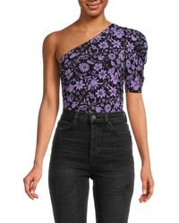 Free People - Somethin' Bout You Floral Stretch Knit Bodysuit - Lyst