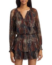 Ramy Brook - Malcolm Abstract Long Sleeve Minidress - Lyst