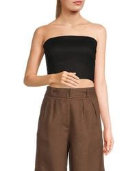 Hevron - Jaclyn Bandeau Linen Cropped Tube Top - Lyst