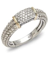 Effy - 925 Sterling Silver, 18k Gold & Diamond Band Ring - Lyst