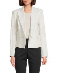 L'Agence - Brooke Double Breasted Leather Blazer - Lyst