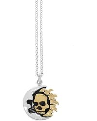 King Baby Studio - Two Tone Sterling Silver Skull Sun & Moon Pendant Necklace - Lyst