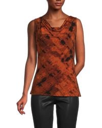 Halston - Cowlneck Sleeveless Top - Lyst