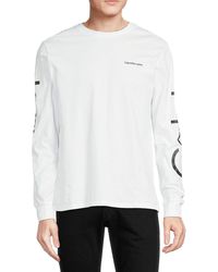 Calvin Klein Long Sleeve Logo Tee - White