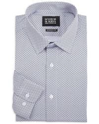Scotch & Soda - Printed Stretch Cotton Modern Fit Dress Shirt - Lyst