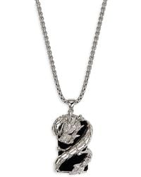 Effy White Diamond, Black Diamond & Black Onyx Pendant Necklace