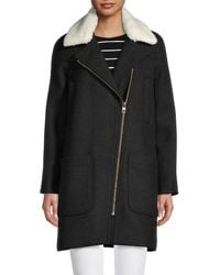 Madewell Eldridge Faux Fur-collar Wool-blend Coat - Black