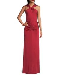 AMUR - Mena Ruched Jersey Halter Column Gown - Lyst