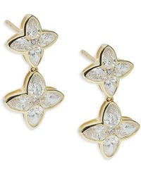 Effy - 14K & 1.95 Tcw Lab-Grown Diamond Flower Earrings - Lyst