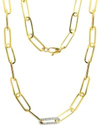 Effy ENY - 14K Goldplated Sterling & 0.41 Tcw Diamond Chain Link Necklace - Lyst