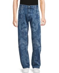 Versace - High Rise Floral Jeans - Lyst
