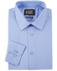 Scotch & Soda - Micro Dot Stretch Cotton Modern-Fit Dress Shirt - Lyst