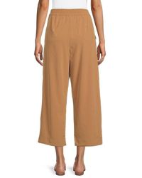 Calvin Klein Wide Leg Cropped Pants in White Slacks and Chinos Capri and cropped trousers Womens Clothing Trousers 
