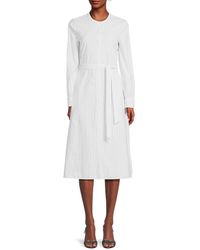 Theory - Easy Striped Belted Shirtdress - Lyst