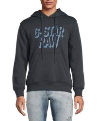 G-Star RAW - Retro Shadow Logo Hoodie - Lyst