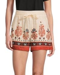 A.L.C. - A. L.C. Emmett Printed Linen Shorts - Lyst