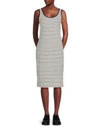 Karl Lagerfeld - Striped Knit Midi-Dress - Lyst
