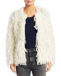 Rag & Bone Amber Shaggy Sweater Coat - White