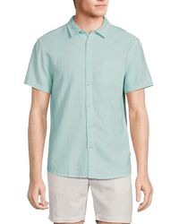 Vintage Summer - Short Sleeve Linen Blend Shirt - Lyst