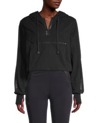 BLANC NOIR Packable Down-insulated Cropped Hoodie - Black