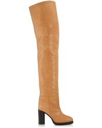 Isabel Marant 95mm Laelle Leather Over-the-knee Boots in Natural | Lyst