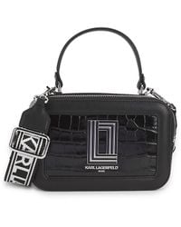 Karl Lagerfeld - Simone Alligator-Embossed Crossbody Camera Bag - Lyst