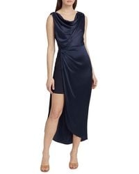 Cinq À Sept - Paige Gathered Cowlneck Midi-Dress - Lyst