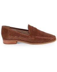 Saks Fifth Avenue - Megan Perforated Suede Penny Loafers - Lyst