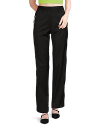Helmut Lang - Seatbelt Flat Front Virgin Wool Pants - Lyst