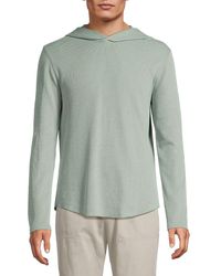 Vince - Relaxed Cotton-Blend Hoodie - Lyst