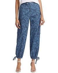 Cinq À Sept - Zola Floral Denim Pants - Lyst