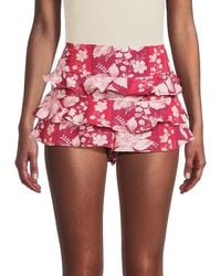 Free People - Days Gone By Floral Smocked Shorts - Lyst