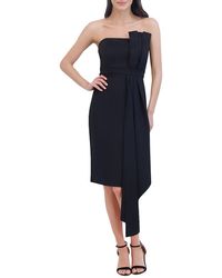 Eliza J - Asymmetric Strapless Sheath Dress - Lyst