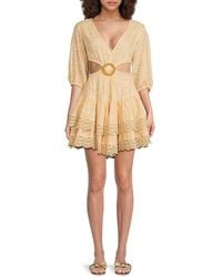 La Moda Clothing - Cut-Out Cotton Cover-Up Minidress - Lyst